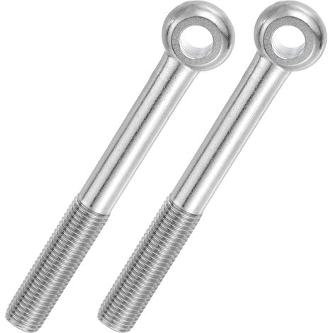 2 Pcs Boulon à Œil M16x140mm Boulon à Œillet de Levage pour Balancement d'Épaule, Vis Poisson en Acier Inoxydable 304, Filetage Métrique à Demi-Denture Trou Coulissant, Argentée (1/5)