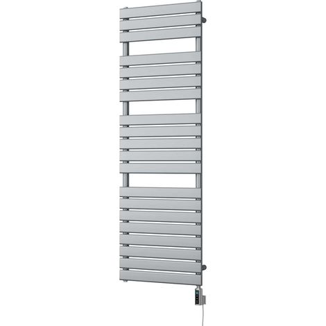 Typhoon Silver Electric Towel Rail 1564mm x 500mm – 900W Thermostatic WiFi Heated Bathroom Radiator (1/3)