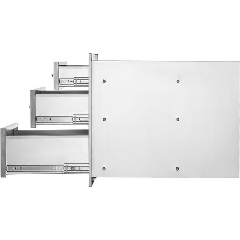 Mophorn Cajones para cocina al aire libre, 14" de ancho x 20,3" de alto x 23" de profundidad, acceso triple, montaje empotrado, construcción de acero inoxidable, manija incluida (1/5)