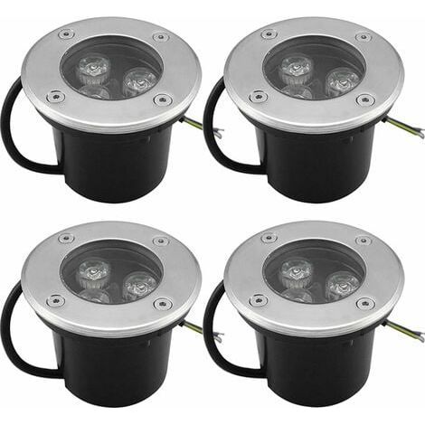 Aiperq 4 PACK 3W IP65 Spot LED Encastré Extérieur 270 Lumen Rond Led Terrasse Downlight Lampe D'éclairage De Jardin Extérieur, pour Jardin Chemin Cour Garage, Blanc Chaud (1/4)