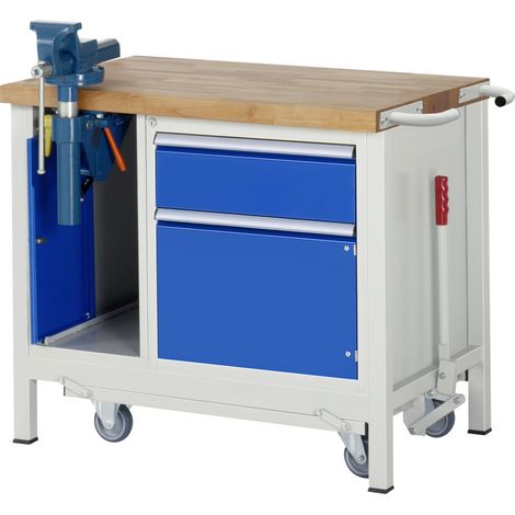 Rau Werkbank mit absenkbarem Fahrgestell Modell 8181 B 1000 x T 700 x H 880mm (1/5)