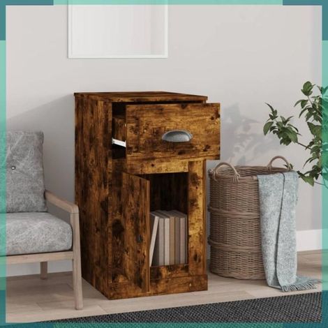 Armoire latérale - 816485 - chêne fumé - 1 tiroir - 40x50x75 cm (1/5)