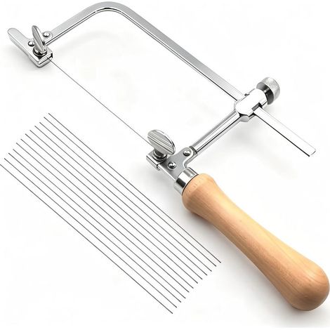 Verstellbare Dekupiersäge – Dekupiersäge – Dekupiersäge – Metallsäge – Metallsäge – Mit 12 Dekupiersägeblättern – Ideal für Holz, Glas, Metall und mehr (1/5)