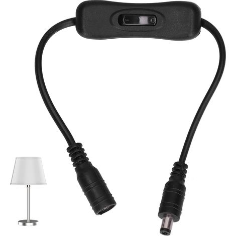 Câble d'interrupteur CC 20 AWG, câble d'alimentation CC universel 12 V/24 V, câble pour ruban lumineux CC/interrupteur de pompe à eau 5,5 x 2,1 cm (1/5)