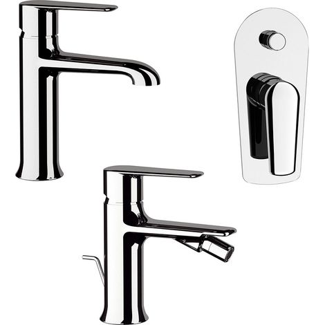 Set miscelatori doccia con deviatore lavabo e bidet in ottone cromato linea Armonia (1/5)