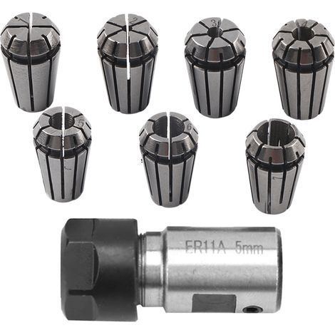 Lot de 7 pinces ER11 1-7mm avec tige de prolongement pour arbre moteur 5mm, jeu de mandrins à ressort (1/5)