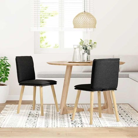 Lot de 2 Chaises à manger,Chaise de cuisine noir tissu CFW94584 (1/5)