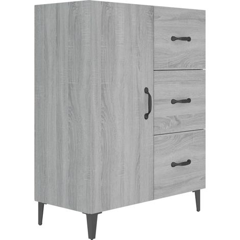 Credenza buffet cassettiera mobile contenitore organizer cucina soggiorno salonsonoma 69,5 x 34 x 90 cm pannelli compositi grigio 020036431