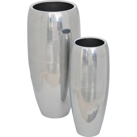 2 fioriere reso in acciaio 33x33x70cm argento - Atmosphera créateur d'intérieur (1/5)