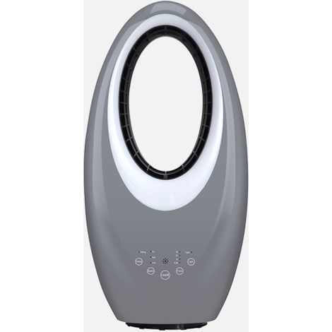 Ventilador Sin Aspas Canales Gris 50w 3velocidades Oscilante 4col.led Tactil C/remoto