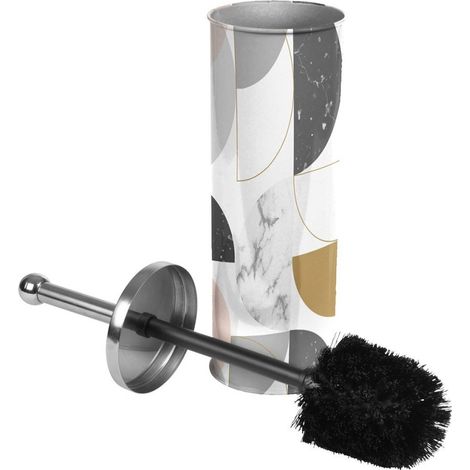 Brosse WC métal Géomarbre rose (1/2)