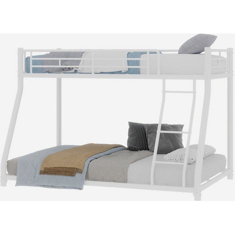 Lit superposé métal 90x190+140x190 avec échelle sans matelas