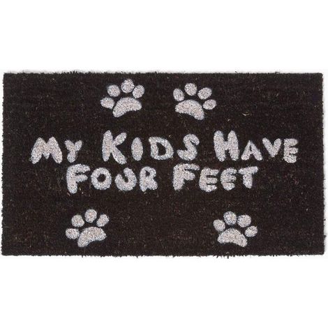 HOMESCAPES Four Feet Paws Coir Doormat (1/4)