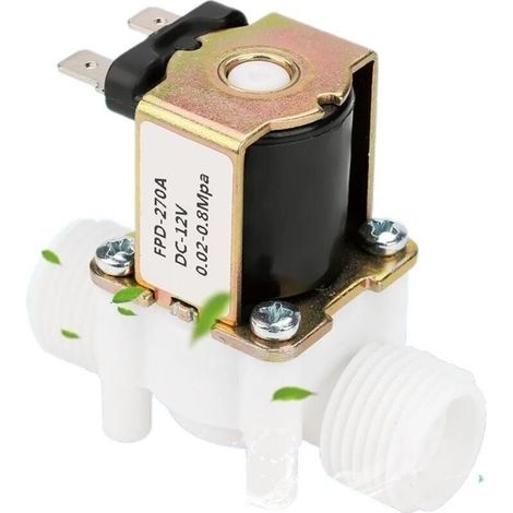 électrovanne 12V G1 / 2&34 Vanne électrique en Plastique de l'Eau Solénode d'Admission Normalement Fermé de N/C pour la Distribution de l'Eau (1/5)