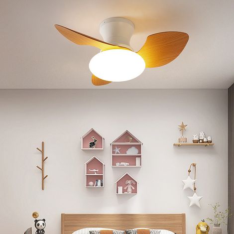 Ventilateur de plafond 65cm avec lumière et télécommande, Ventilateur de plafond LED à intensité variable, 6 vitesses, minuterie, 3 lames