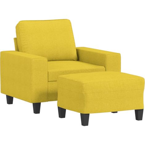 Maison Exclusive - Poltrona con Poggiapiedi Giallo Chiaro 60 cm in Tessuto