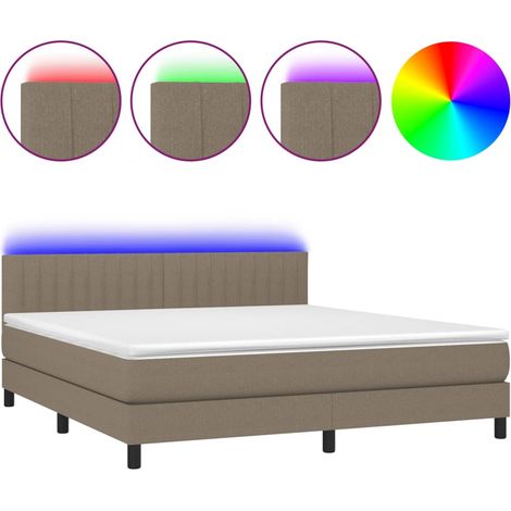Maison Exclusive - Boxspringbett mit Matratze & LED Taupe 180x200