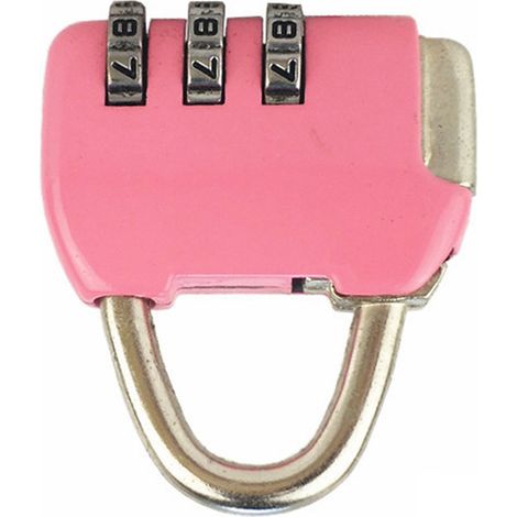 Cadenas à combinaison 3 chiffres en alliage zinc robuste pour valises - Sécurité renforcée couleur rose (1/4)