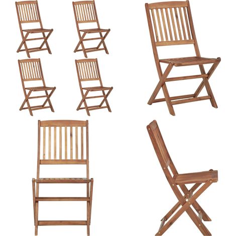 Chaises pliables d'extérieur lot de 4 Bois d'acacia solide - Chaise Pliable - Mobilier De Jardin - Chaise Extérieure - Acacia - Meubles De Jardin - Home & Living (1/5)