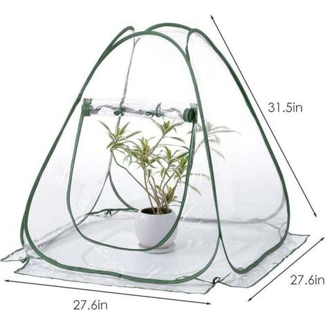 Couverture de Serre de Jardinage pour Plantes de Jardinage Protection Contre Le Froid et Le Gel Vent Résistant à la Pluie PVC Petite Maison Verte pour la Culture de Plantes Fleurs (1/4)