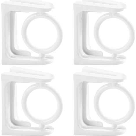 Crochets Rotatifs pour Fixation sans Perçage pour Tringle à Rideaux en Plastique Blanc, Support Mural Robuste et Pratique Lot de 4 Pièces Maison et (1/5)
