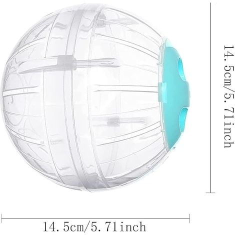 Balle d'exercice pour Hamster, Plastique Transparente, 14,5 cm, Bleu (1/4)