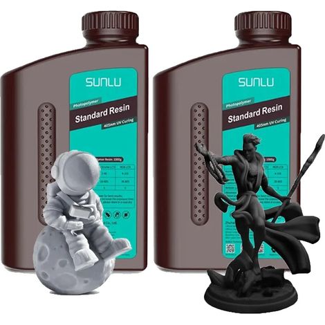 Résine Standard SUNLU, 1 kg par bouteille, 405 nm de durcissement UV (1/2)