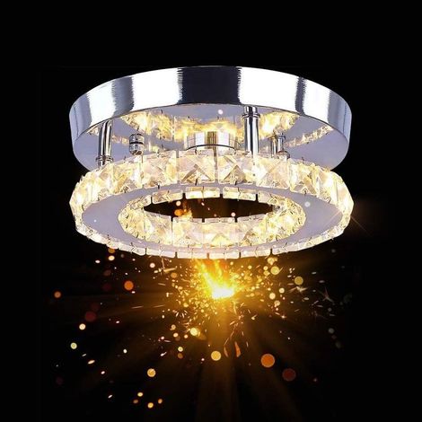 Plafonnier en Cristal,20CM Lampe de Plafond LED,16W Lustre Cristal Moderne pour Chambre,Couloir,Cuisine,Trois Modes 3000 à 6500K [Classe énergétique A+] (1/5)
