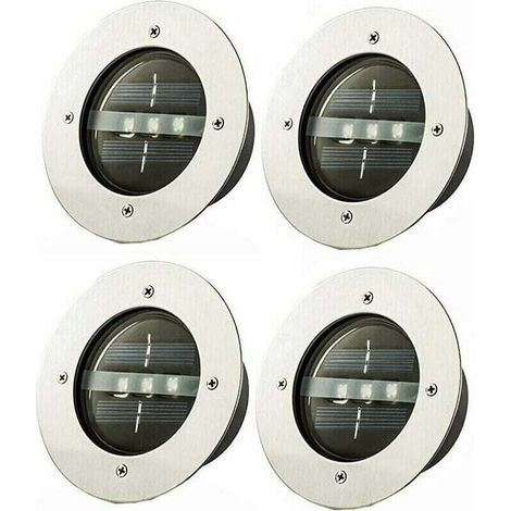 Einbau-Bodenstrahler für den Außenbereich, wasserdicht nach IP65, LED – 4er-Pack – 120 mm Durchmesser – Weißes Licht – Beleuchtung für Wege und Gärten (1/5)