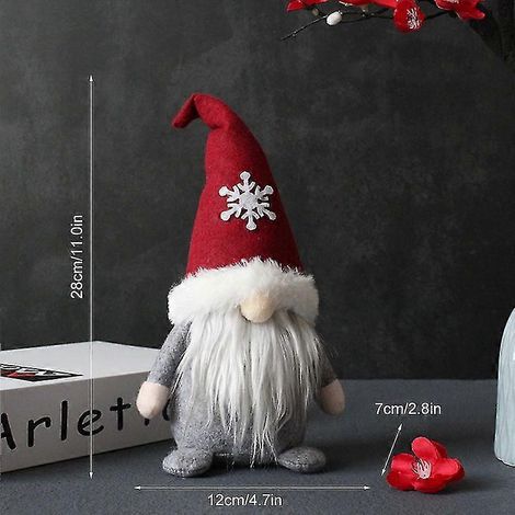 EVAGO Wintergnom Puppe Weihnachten Neujahr Gesichtslose Plüschpuppe Stofftier Saisonales Ornament Geschenk (1/5)
