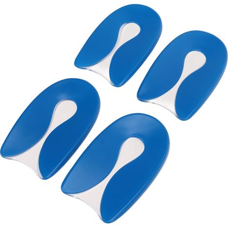 paires de talonnettes en gel en forme de U, antidérapantes, auto-adhésives, absorbant les chocs, semelles de chaussures, taille L, bleu transparent (1/5)