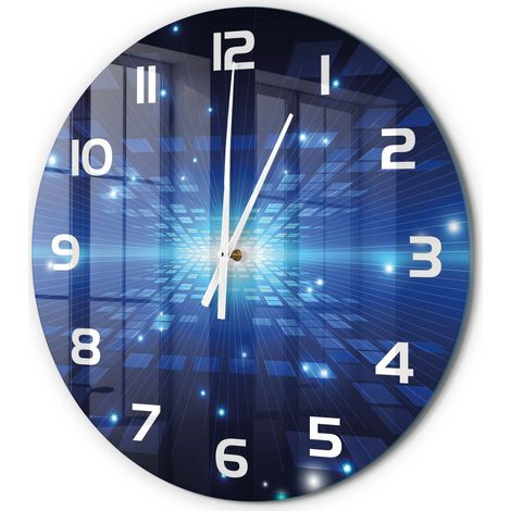 Horloge Murale Ronde Design Original Verre Silencieuse Déco Maison Arrière-plan 3D fi 60 cm (1/5)
