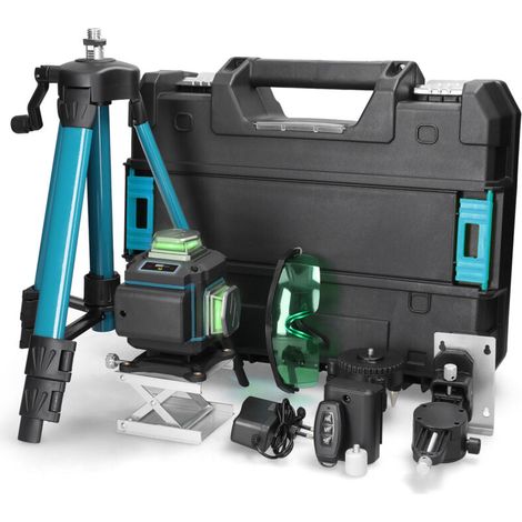 16-Line Laser Level, 3° Self-Leveling Machine, Rechargeable Lithium Battery Leveling Tool, Waterproof Omnidirectional Wall Sticker, with Height-Adjustable Tripod (1/5)