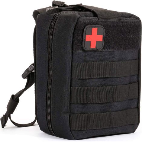 1 trousse médicale tactique, imperméable en nylon, fixation polyvalente sur gilet/ceinture/sac, grande capacité, pour randonnée et escalade (1/5)