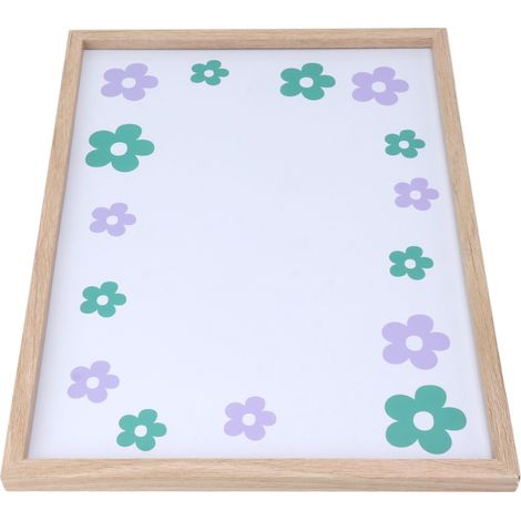 Tableau blanc effaçable à sec avec cadre en bois, réutilisable et durable, avec crochet et marqueur pour emploi du temps, liste de tâches, étude à domicile, type B (1/5)