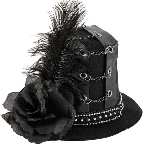 Steampunk accessories, gothic gear chains, feathers, party decorations, top hats, Halloween hair clips, headwear (1/5)