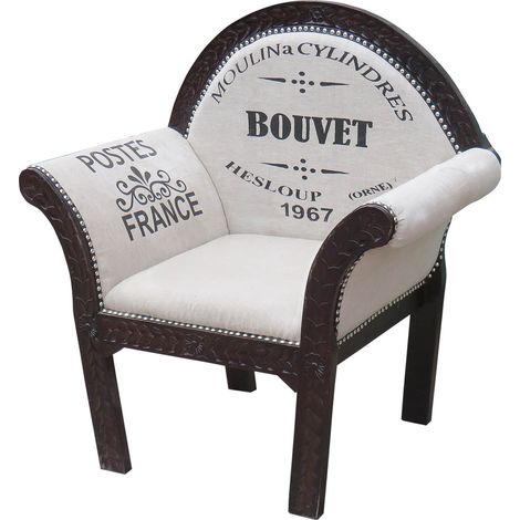 Sillón tapizado blanco 89x61x100 (1/5)
