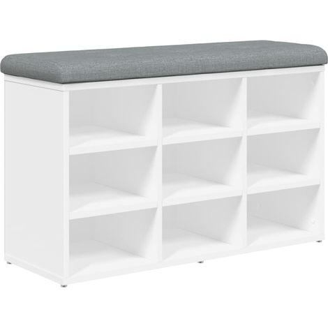 Maison Exclusive - Panca Scarpiera Bianca 82x32x50 cm in Legno Massello di Argilla