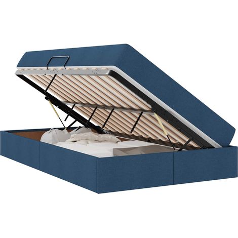 Letto con contenitore e materasso Blu 120 x 190 cm Poliestere vidaXL
