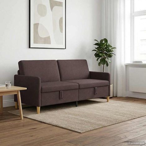 Teenpull – Sofa mit Stauraum Dunkelbraun 192 x 78 x 87 cm Polyester (1/5)