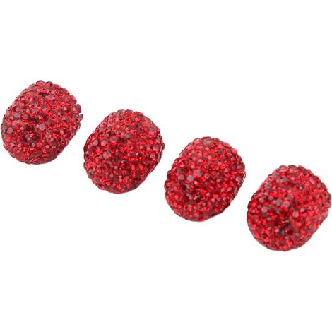 4 Embouts de valve scintillants 15mm, couvercle d'air de pneu universel pour voiture et moto, rouge, jeu de 4 pièces décoratif (1/5)