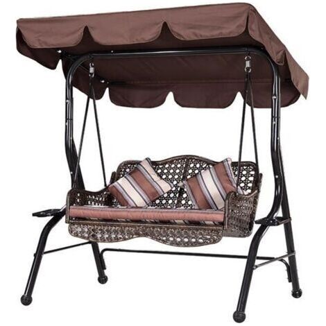 BUNTHAUS 210D Housse De Rechange pour Siège De Balançoire Imperméable À l'eau Jardin Housse Chaise Hamac coffee-142  120  18cm, Ensoleillé