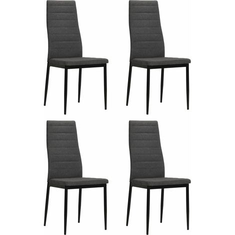 Juego de 4 sillas de cocina comedor estructura de metal en tela gris oscuro CDS021547 (1/5)