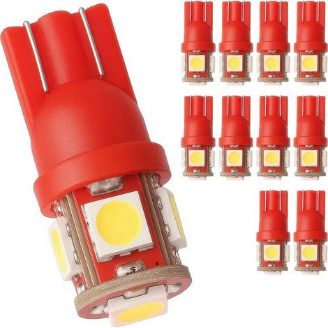 Lot de 10 ampoules LED T10 W5W pour voiture (1/5)