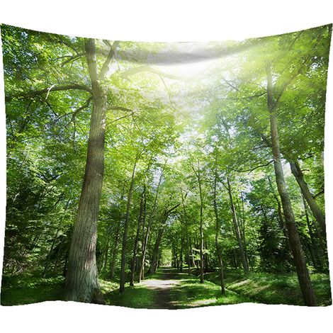 1 Tapisserie Forêt Naturelle, Impression 3D Vivante, Polyester Léger, Décoration Murale pour Chambre Salon Dortoir (1/5)