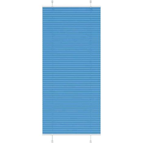 4015209 Store plissé bleu 90x200 cm largeur du tissu 89,4 cm polyester (1/5)