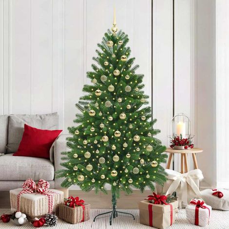 vidaXL Árbol de Navidad con 300 LED con soporte Verde 180 cm PE (1/5)