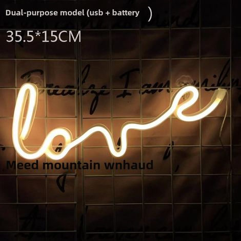 Lampe Néon LED Flamingo Amour - Décoration Chambre Salon Noël - Veilleuse Design - 1 Pièce