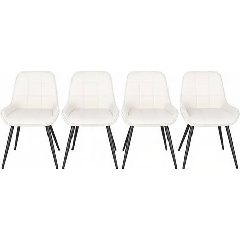 CHICFURN Sedie da pranzo 81,5 cm in velluto e metallo nero, set da 4 (1/5)
