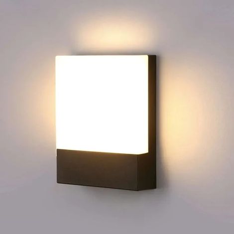 Lightsjoy 18W Lampe Extérieur Led Applique Exterieurs Murale IP65 Imperméable éclairage Mural d'Extérieur LED - Noir (Blanc Chaud) (1/5)